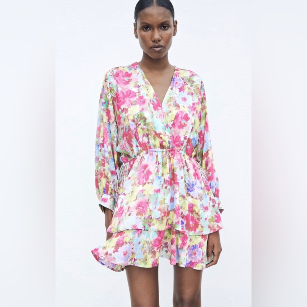 ZARA | FLORAL PRINT DRESS - Picture 2 of 8